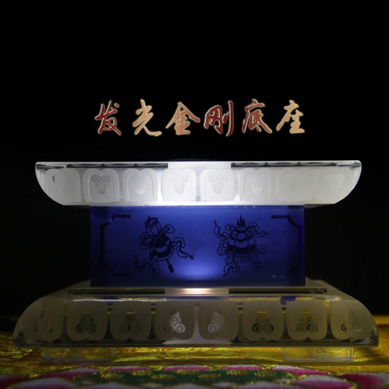 琉璃水晶发光金刚底座8寸佛像佛台佛堂供奉梯形工字形状带LED灯