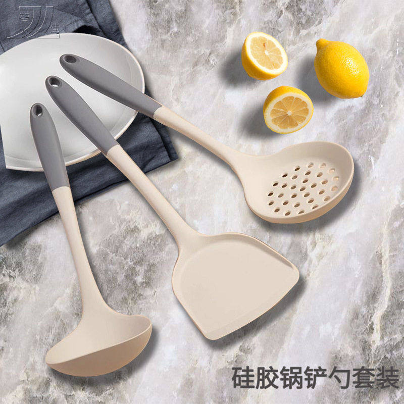 级灰硅胶锅铲汤勺不粘锅专用炒菜铲子食品级家用铲勺套装一体,厨房/烹饪用具,全套勺铲,淘宝优惠券,粉丝福利购,淘宝优惠卷