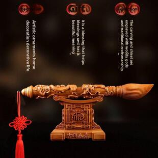 桃木文昌笔摆件挂件木雕摆件学生礼物书房木质吊坠大号书桌