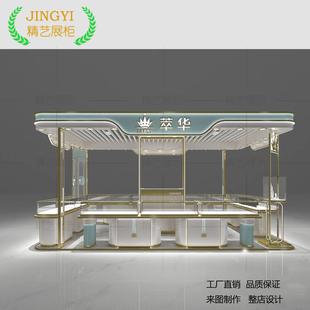 商场高档珠宝饰品展示柜设计多经点位中岛柜项炼首饰产品陈列展示