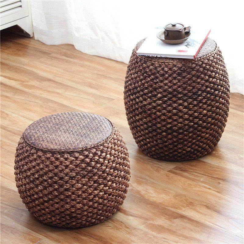 藤编鼓凳中式矮凳换鞋凳家用沙发茶几小凳子客厅实木圆形脚凳坐墩,住宅家具,鼓墩/绣墩,淘宝优惠券,粉丝福利购,淘宝优惠卷