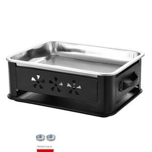 万州烤鱼专用盘海鲜大咖锅不锈钢烤鱼炉家用商用炉子黑色HS