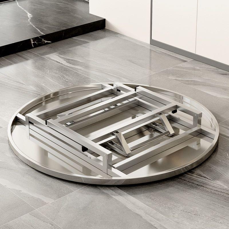 不锈钢折叠桌便携式烧烤桌子户外摆摊商用夜市出摊小圆桌简易餐桌