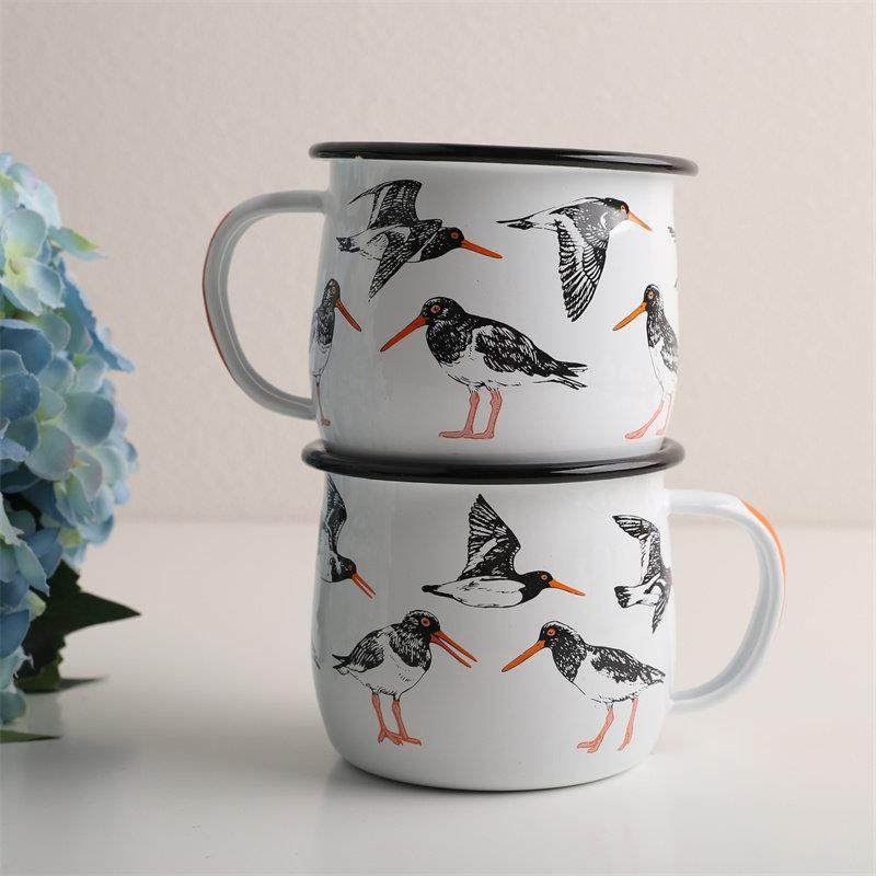 印象搪瓷 出口芬兰 蛎鹬之旅搪瓷咖啡杯漱口杯果汁杯牛奶杯水杯,餐饮具,马克杯,淘宝优惠券,粉丝福利购,淘宝优惠卷