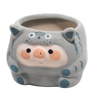 鹿鸣 2025热销爆款卡通可爱mini猪猪网红推荐景德镇4cm多肉拇指盆