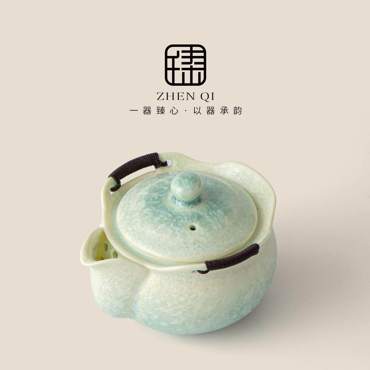 窑变结晶釉盖碗茶杯单个高档防烫手抓壶家用茶碗泡茶单人功夫茶具