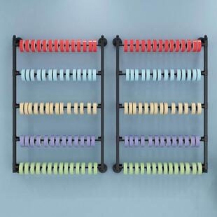 新款壁挂式丝带彩带鲜花店包装纸展示架围丝毛巾布料多层陈列架子