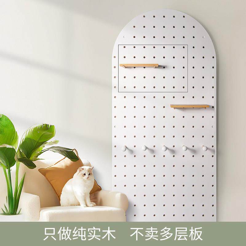 实木洞洞板定制入户玄关北欧墙面装饰儿童房木质墙上置物架
