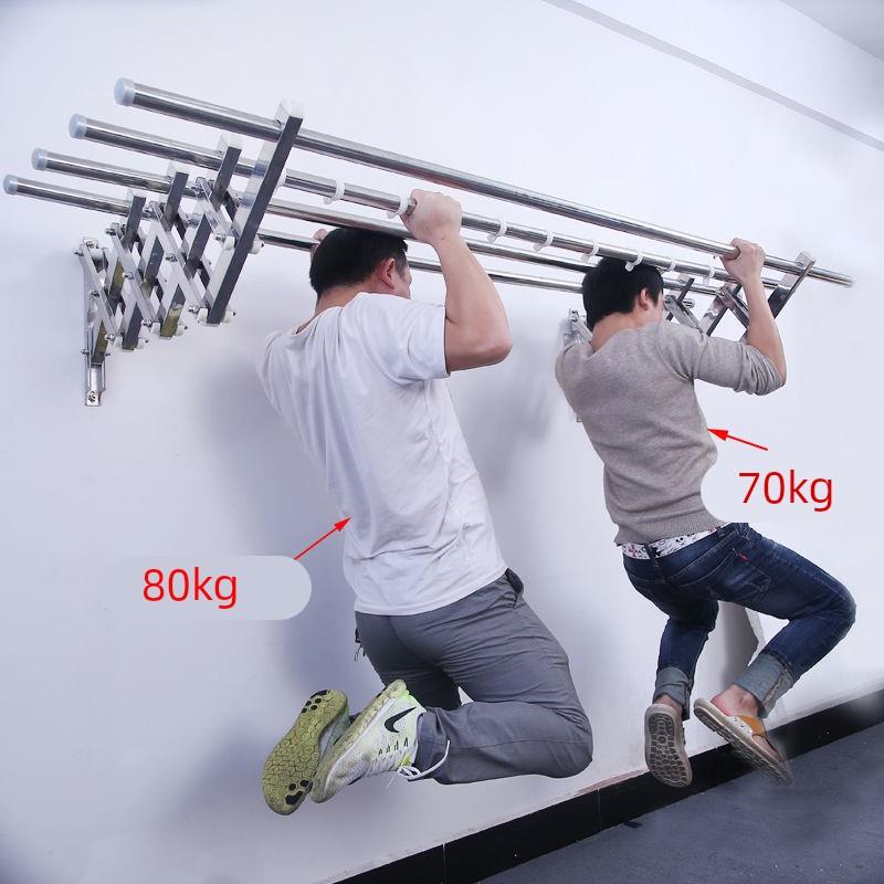 阳台外伸缩晾衣架室外户外推拉折叠晒衣架杆窗外晒被晾衣架不锈钢