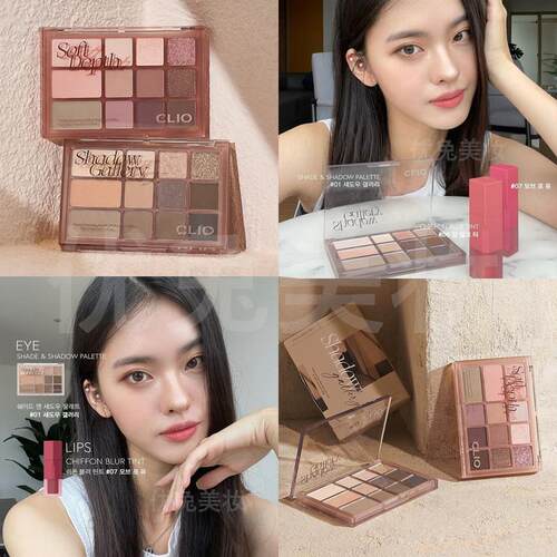 新品12色韩国CLIO眼影盘01大地色肿眼泡春夏水泥盘哑光自然提亮女