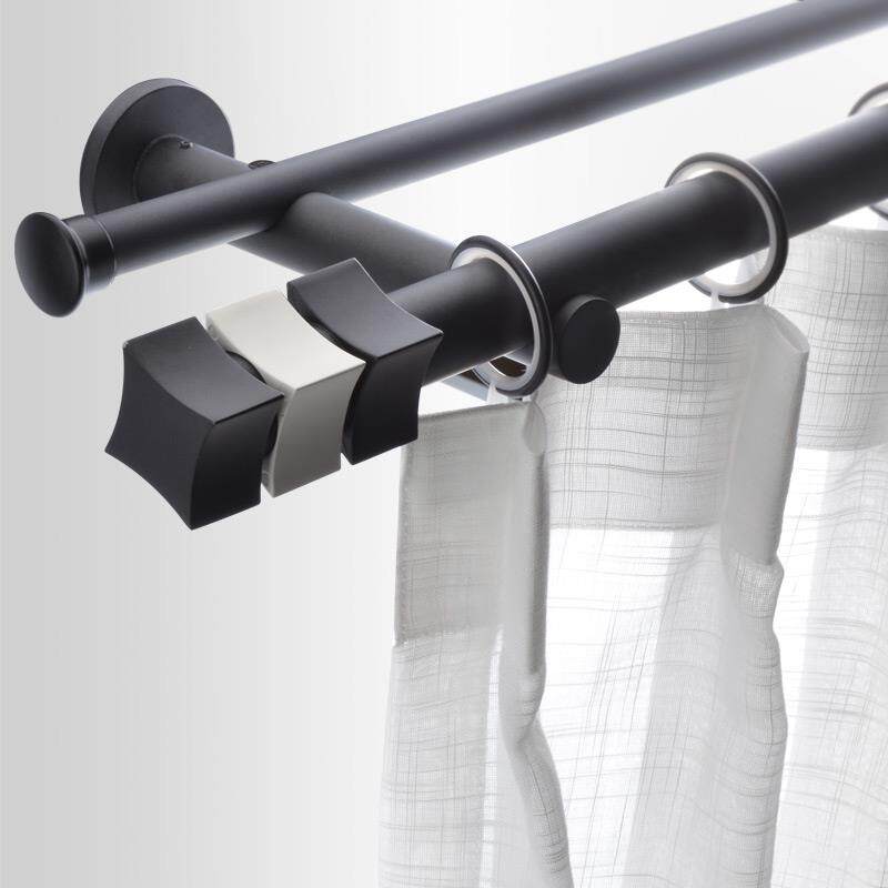 致尚魔方北欧简约窗帘罗马杆单双杆子定制纯色窗帘轨道打孔式支架