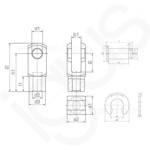 igus国德格L斯U 型夹，带销和簧环，GEMMAGA-102K，igu易bal?