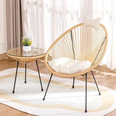 户藤椅餐咖啡厅彩色太阳户外椅庭外院铁蛋桌椅阳台藤编桌椅花园桌