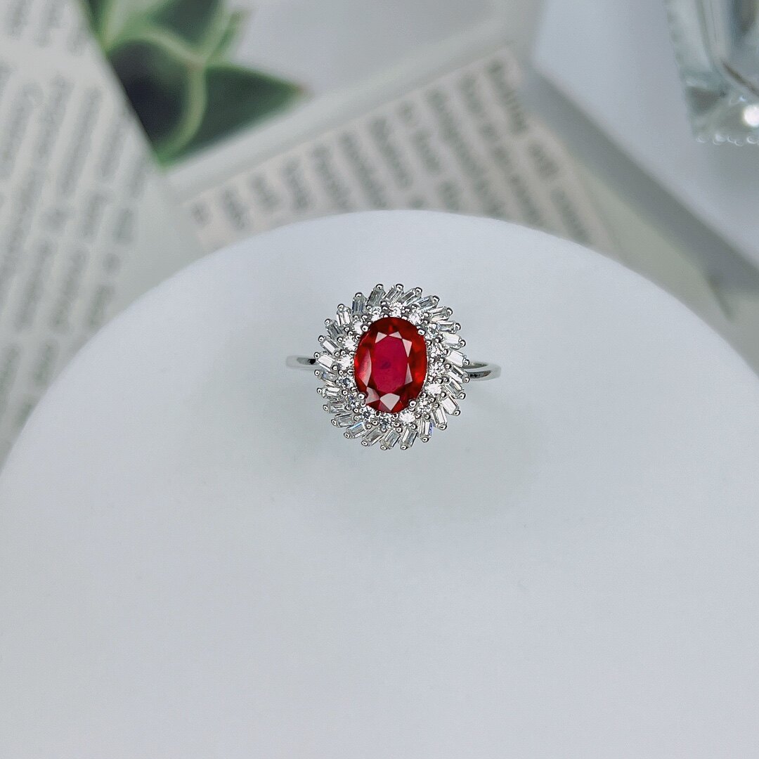 【地大珠宝】天然精美红宝石戒指925银精工镶嵌椭圆女款高级感,珠宝/钻石/翡翠,手饰,淘宝优惠券,粉丝福利购,淘宝优惠卷
