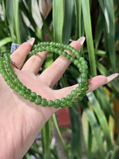 地质大学珠宝天然碧玉手链女款925银镶嵌冰种阳绿手串
