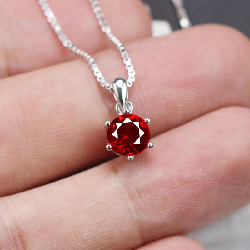 中国地质大学天然石榴石锁骨吊坠