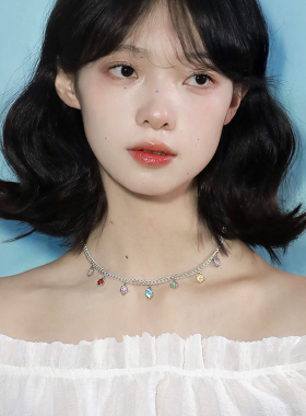 西迟彩色水滴项链