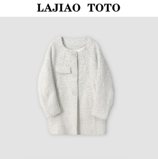 LAJIAO TOTO 马海毛羊毛羊驼轻奢女士毛呢大衣外套#8028