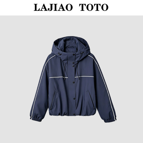LAJIAO TOTO【撞条暖冬】冬季保暖短款轻奢女鹅绒服外套#2603Z051