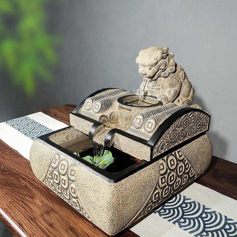 招财流水摆件循环水新中式一本万利办公室桌面景观高档客厅装饰品,家居饰品,流水摆件,淘宝优惠券,粉丝福利购,淘宝优惠卷