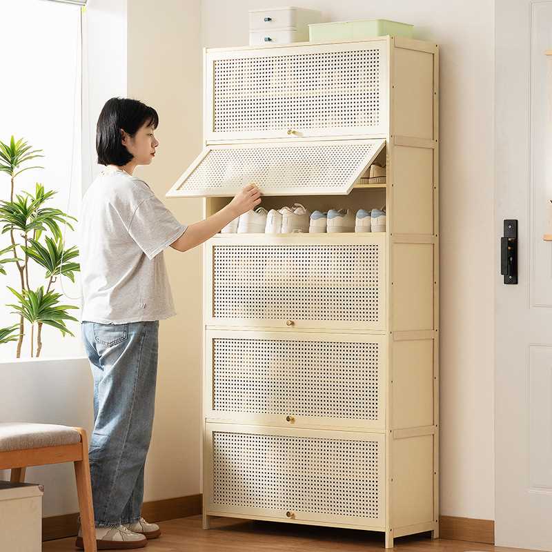 门口鞋柜高款立式入户柜一体门外走廊用极窄家用鞋架子多层带门
