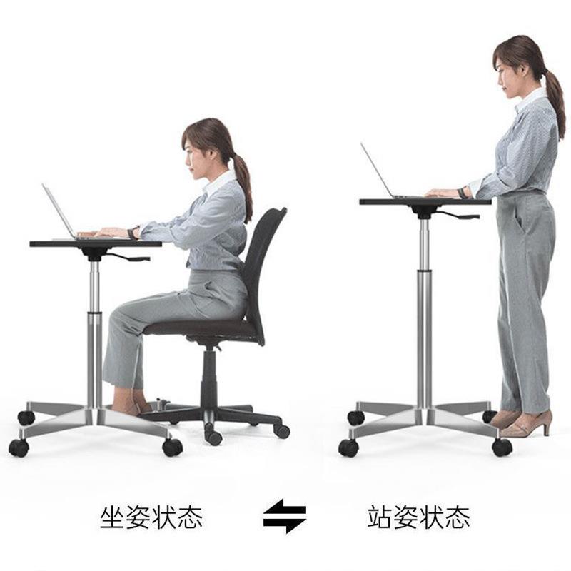 移动桌子带轮床边桌笔记本懒人站立式升降办公电脑桌直播推拉桌