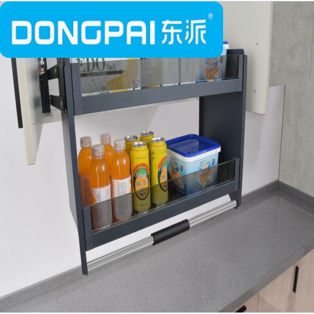 东派加力型不锈钢可调力度家用厨房吊柜升降拉篮碗碟升降机收纳得