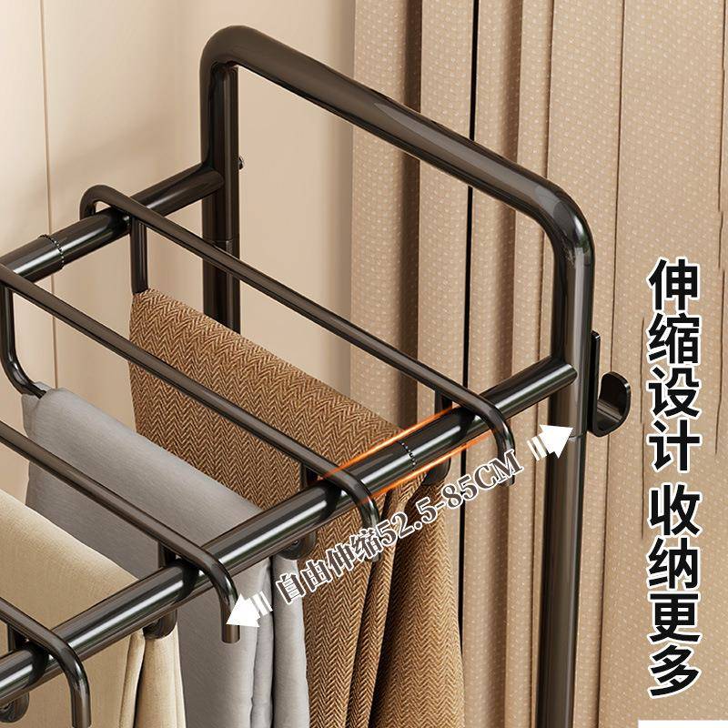 可伸缩裤子收纳架家用可移动多功能无痕裤架卧室简约衣服整理神器