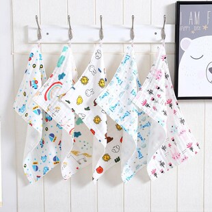 儿童毛巾方巾六层纱布新生儿童巾家用洗脸巾口水方巾成人可用