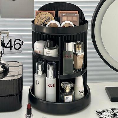 旋转化妆品置物架高颜值压克力化妆台香水护肤品收纳盒桌面整理盒