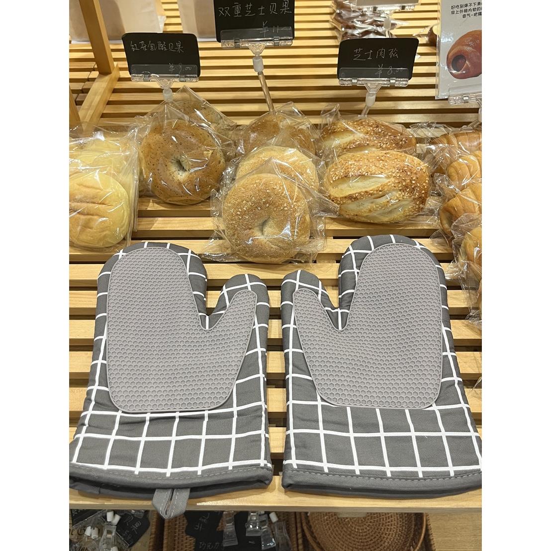 耐高温500度烧烤箱烘培微波炉隔热加厚硅胶商用烤炉专用防烫手套