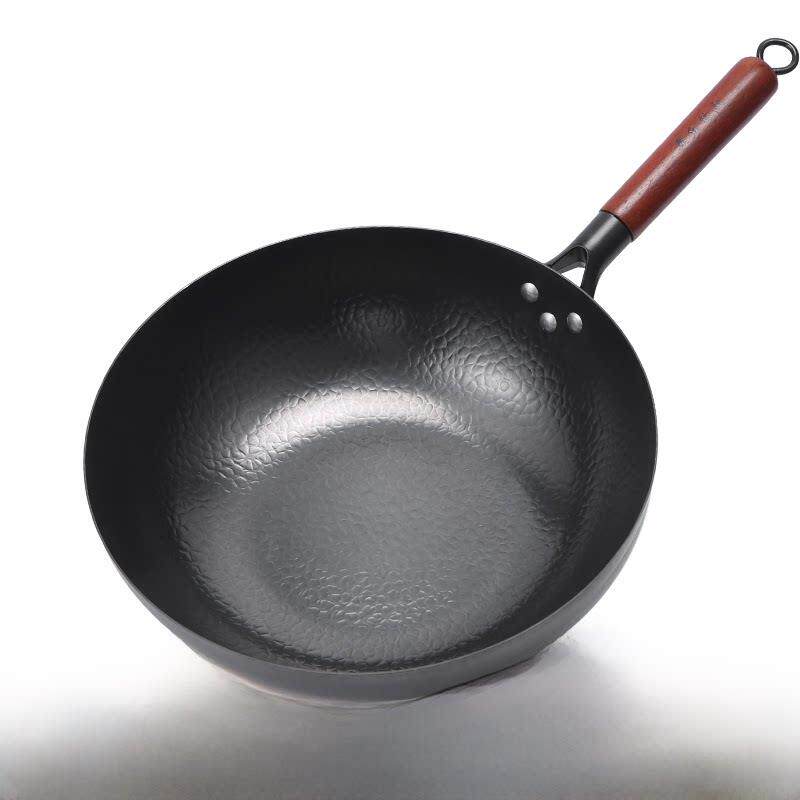 章丘老式手工铁锅家用不粘炒菜锅无涂层电磁炉燃气灶适用大勺平底