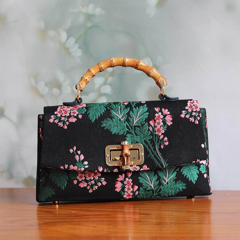 竹拎枕头包钥钥手工口金包DIY材料包宋锦新中式古风自制手作缝制