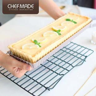 学厨 14寸长方形蛋糕模不沾花边派盘面包烧盘活底烘焙模具家用