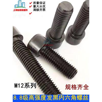 8.8级高强度发黑内六角螺丝钉GB70 M12*20*25*30*35*40*50*60-200