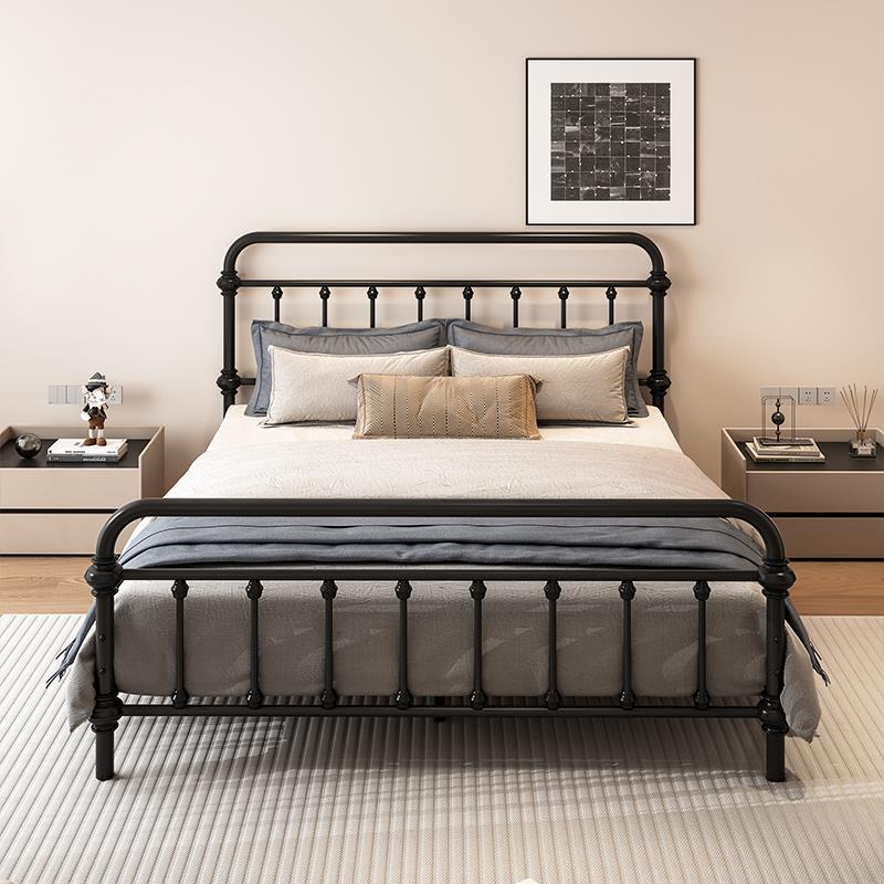 loft现代简约铁艺床防异响双人床家用儿童单人床加粗加厚铁架床