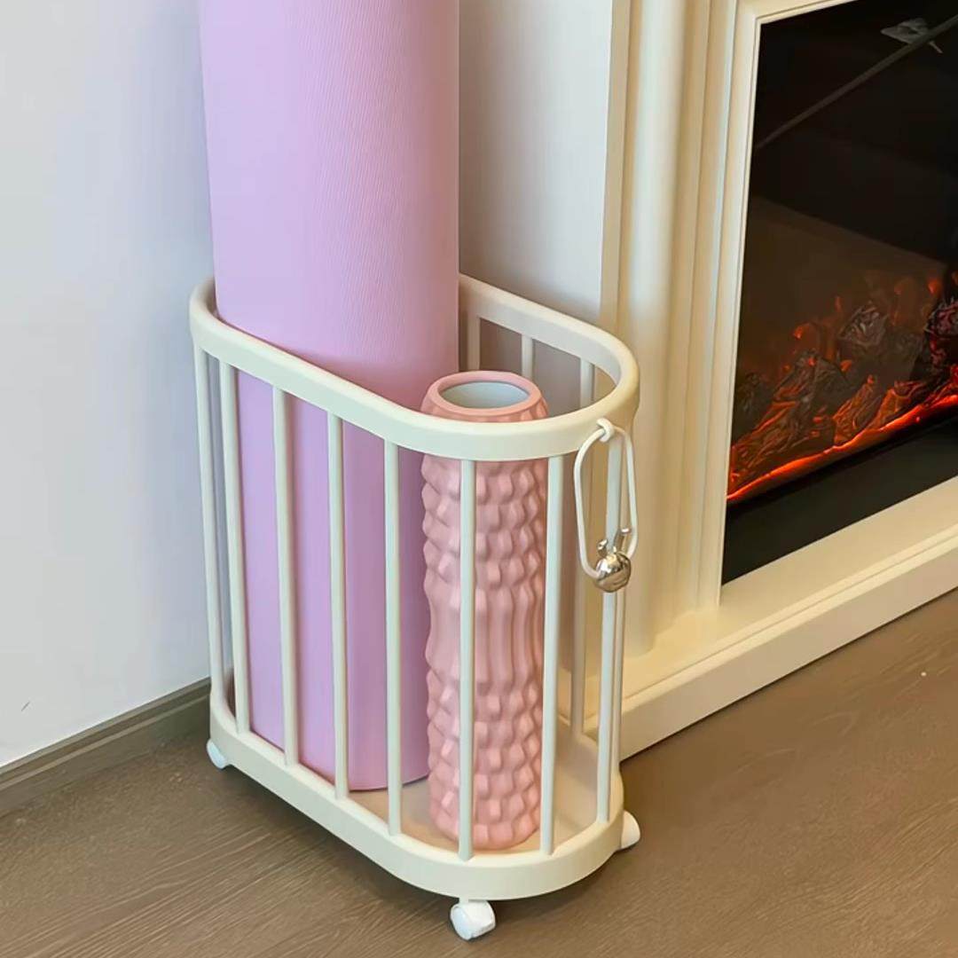 瑜伽垫收纳筐可移动带轮健身运动器材收纳整理羽毛球拍收纳篮家用,收纳整理,运动器材收纳用具,淘宝优惠券,粉丝福利购,淘宝优惠卷