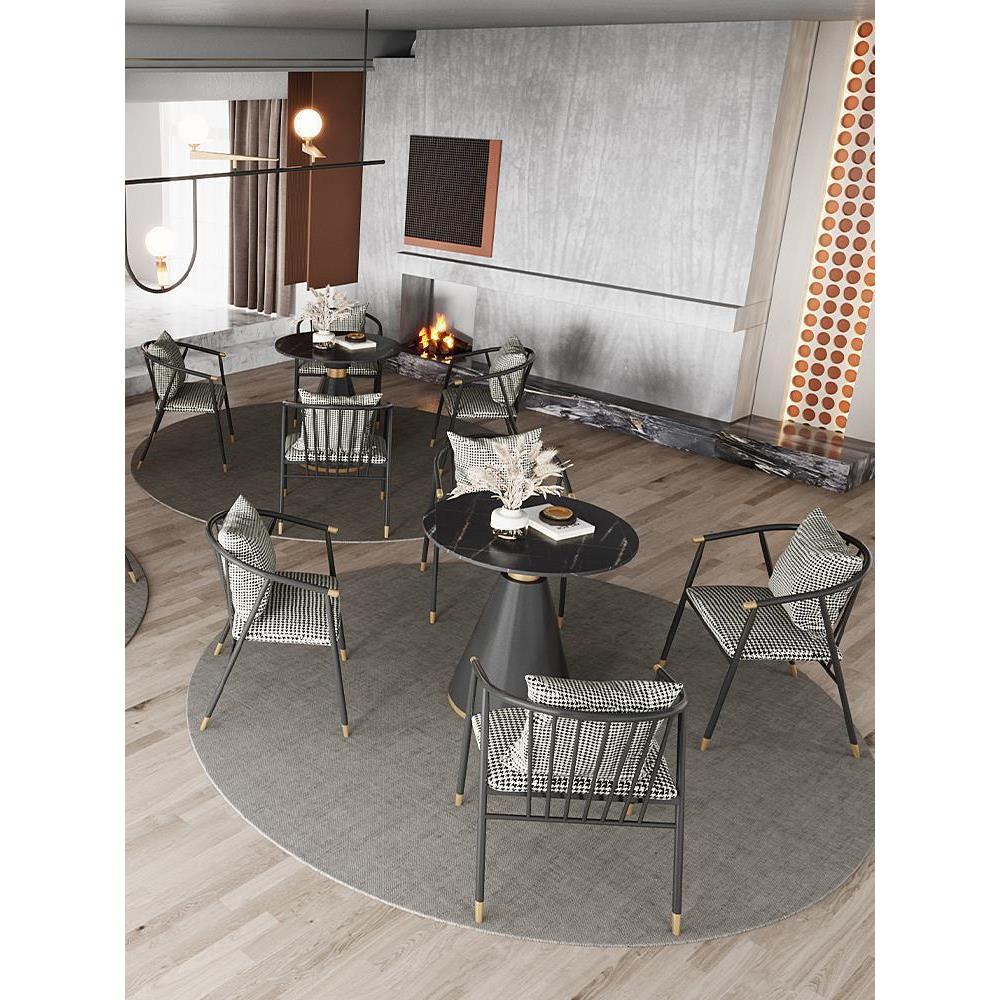 椅售楼处洽谈桌程组合轻奢中新式酒店工会所茶楼接待谈判一桌四椅