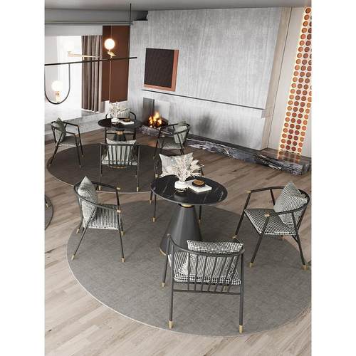 椅售楼处洽谈桌程组合轻奢中新式酒店工会所茶楼接待谈判一桌四椅