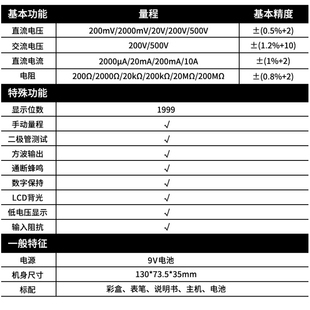优利德 数字高精度万能表 UT33D万用表微型电工迷你袖 珍小型便携式