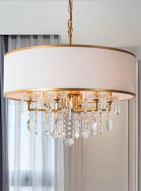 轻金奢吊灯卧室灯主卧现代84160美式水创意圆形晶色约简书房布罩