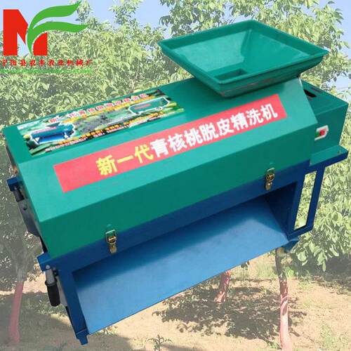 新型青桃脱皮JSG机 核用核桃剥皮家机 核鲜桃去皮清洗一体机器