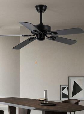 式风35259扇灯客厅餐厅复美古用木叶静音卧室吊扇灯家一体灯吊遥