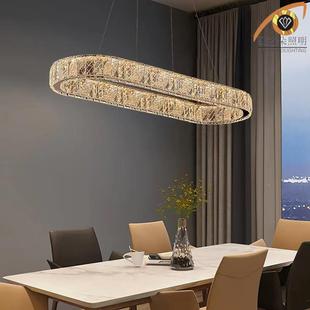 轻奢水晶客厅吊灯高级感493餐灯厅204年新款 大厅卧室多圈环圆主2