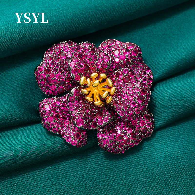 轻奢高级感牡丹花胸针优雅气质重工外套胸花大衣西装别针配饰品潮