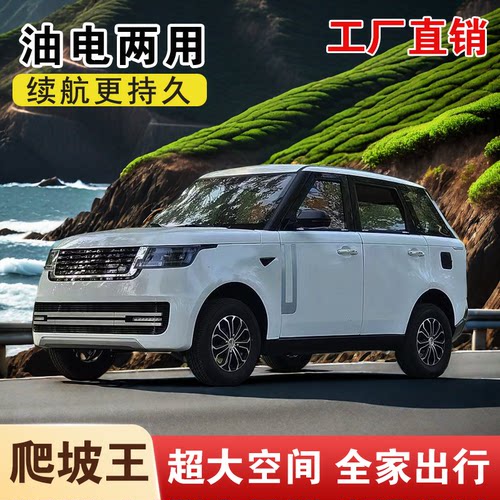 新款电动四轮车封闭新能源男女式家用代步车油电两用观光电瓶轿车