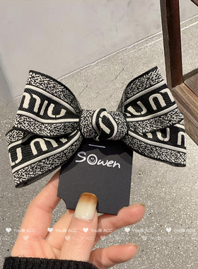 时尚设计感min蝴蝶结发夹百搭侧边夹碎发刘海夹秋冬新款鸭嘴夹女