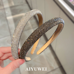 韩系高级感水钻发箍精致气质束发头箍发卡2025新款百搭外出发捆女