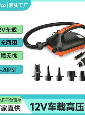 782 冲浪板橡皮艇直流电动SUP浆板充气泵20psi车载电动充气泵