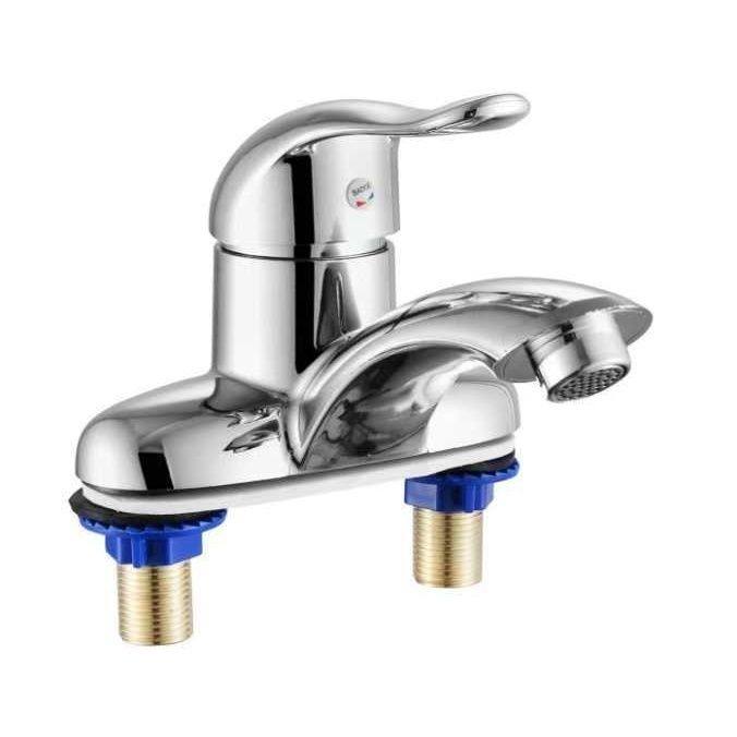 全铜卫生间水阀双孔淋浴水龙头花洒冷热套装浴室浴缸面盆三联